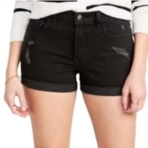Old Navy  Washed black distressed mid-rise boyfriend shorts